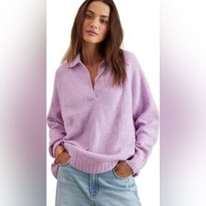 Oversized American Eagle Outfitters Women's Purple Sweater